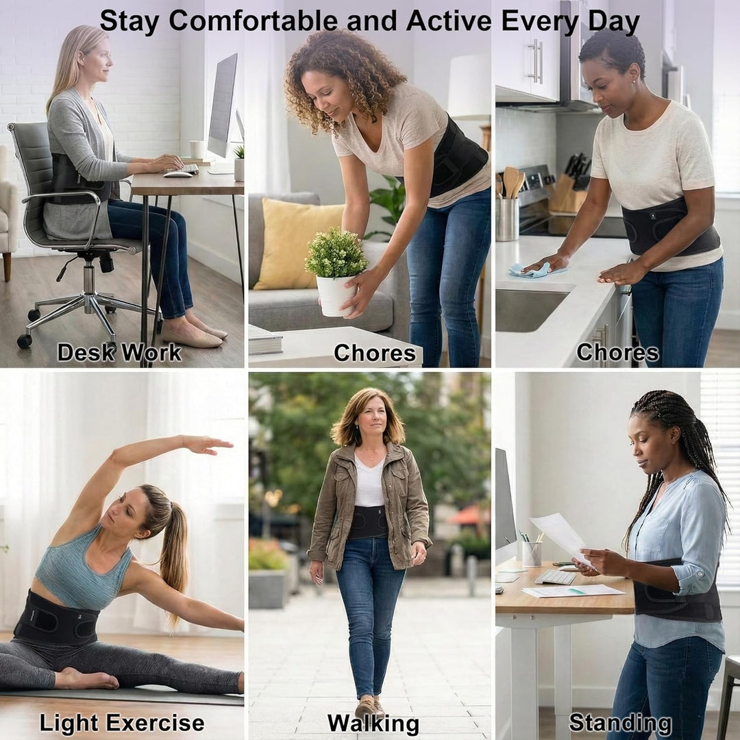 LibertyMove™ Ultra Breathable Back Brace with Removable Lumbar Pad for Women & Men